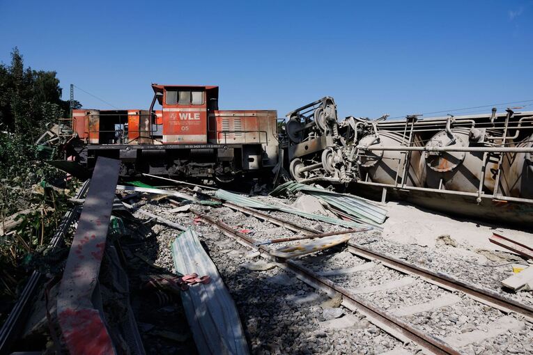 Nach der Entgleisung eines Güterzuges Nach der Entgleisung eines Güterzuges