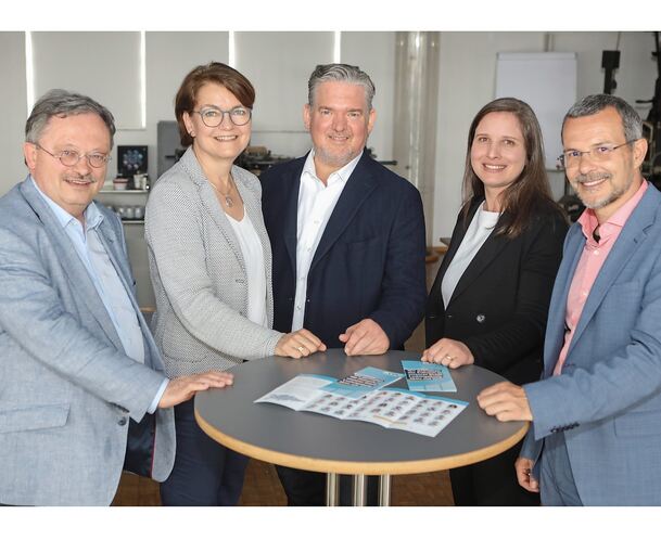 Die CDU zu Gast im Verlagshaus: Klaus Herrmann, Edith Klünder, Maik Stefan Braumann, Isabell Bilger und Guido Passaro (von links) stehen ganz oben auf der Liste für die Gemeinderatswahl.