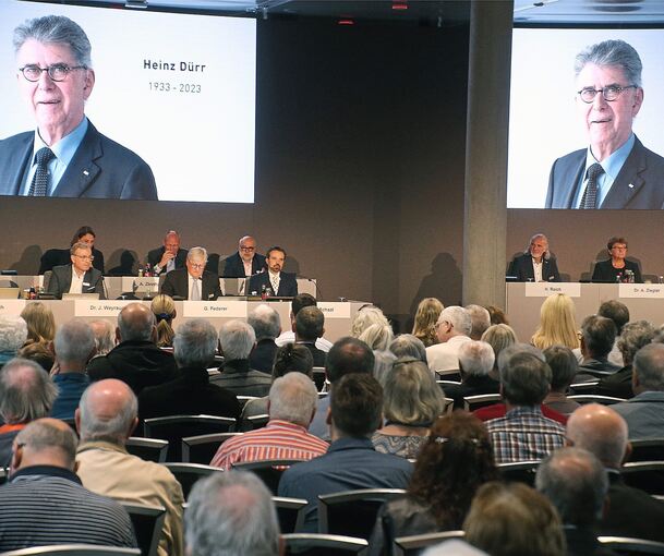 Bei der Hauptversammlung von Dürr in Bietigheim-Bissingen wurde auch dem vor Kurzem verstorbenen Firmenpatriarchen Heinz Dürr gedacht.