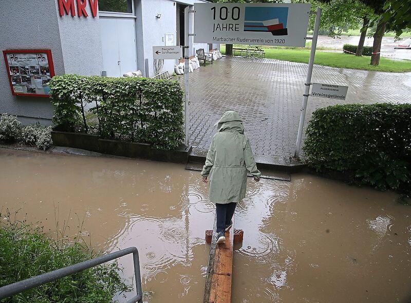 Der Kanuclub Marbach ist überflutet.