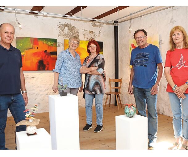 „Summertime“ im Torturm: Klaus Koerver, Angelika Mollner, Veronika Lausecker-Hoffmann, Jürgen Rabsch und Elke Gaertner (von links).