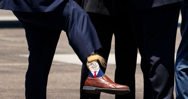Socken mit dem Bildnis von US-Präsident Donald Trump Socken mit dem Bildnis von US-Präsident Donald Trump