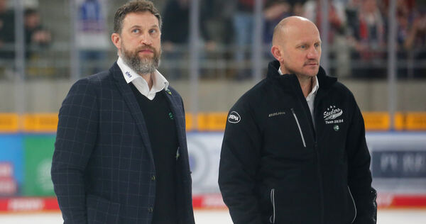 Ex-Trainer Alexander Dück und Interimstrainer Boris Blank (rechts).