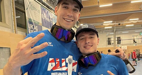 Drei Erstliga-Aufstiege mit der SG BBM Bietigheim: Nikola Vlahovic (links), hier mit Nico Bacani. Foto: Andreas Eberle Drei Erstliga-Aufstiege mit der SG: BBM Nikola Vlahovic (links), hier mit Nico Bacani.