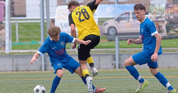 Die Bönnigheimer (in blau) feiern den Aufstieg in die Bezirksliga. Die Bönnigheimer (in blau) feiern den Aufstieg in die Bezirksliga.