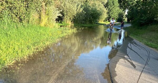 Immer wieder steht der Neckarradweg bei den Zugwiesen unter Wasser. Immer wieder steht der Neckarradweg bei den Zugwiesen unter Wasser.