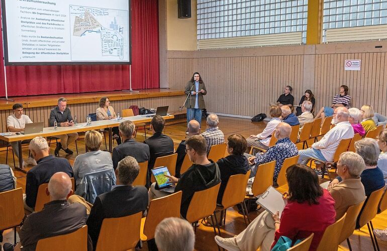 Info-Veranstaltung in der Halle der Eichendorffschule: Die Stadt Ludwigsburg plädiert für die Einführung der Parkraumbewirtschaf Info-Veranstaltung in der Halle der Eichendorffschule: Die Stadt Ludwigsburg plädiert für die Einführung der Parkraumbewirtschaftung in Grünbühl und Sonnenberg.