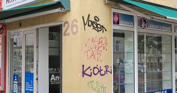 Farbschmierereien wie diese sind an vielen Stellen in Ludwigsburg zu sehen. Farbschmierereien wie diese sind an vielen Stellen in Ludwigsburg zu sehen.