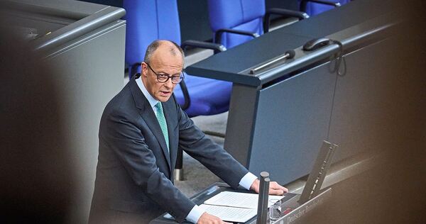Friedrich Merz bei seiner Regierungserklärung am Donnerstag im Bundestag. Friedrich Merz bei seiner Regierungserklärung am Donnerstag im Bundestag.