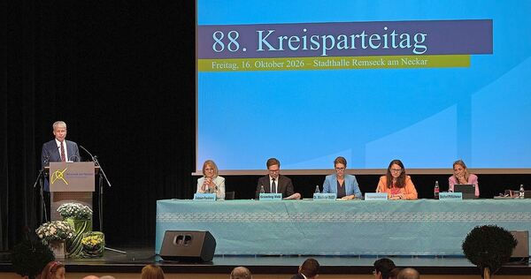 Beim Kreisparteitag spricht unter anderem Verkehrsminister Steffen Bilger. Beim Kreisparteitag spricht unter anderem Verkehrsminister Steffen Bilger.